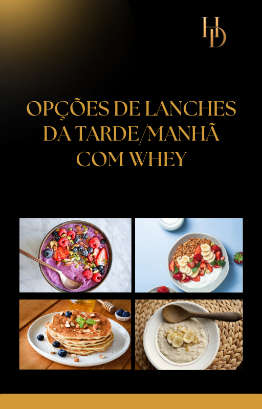 Opções de lanches da tarde/manhã com whey